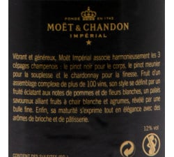 Moet & Chandon - Imperial Ice Jacket, contre-étiquette