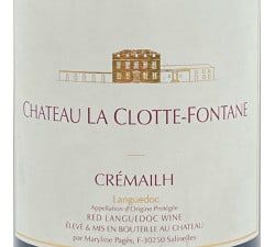 Château La Clotte-Fontane - Cremailh, étiquette
