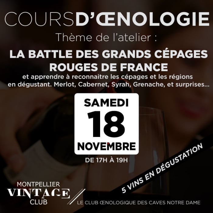Cours d'œnologie 18 Novembre 2023 Montpellier