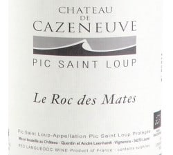 Château de Cazeneuve - Le Roc des Mates, étiquette