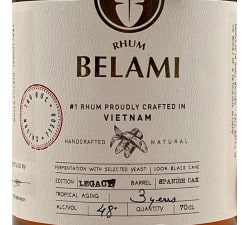 Belami - Legacy Vietnam Rhum 2024, étiquette