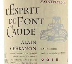 Alain Chabanon - Esprit de Font Caude, étiquette