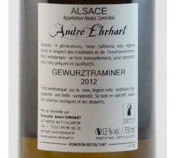 Gewurztraminer - Ehrhart - Vin Alsace - details