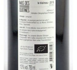 Mas Des Quernes - Le Blaireau - Vin rouge bio Carignan